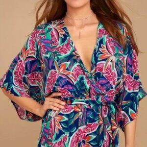 NWT Women’s LULU’s Hypnotized purple print shorts romper - Size small